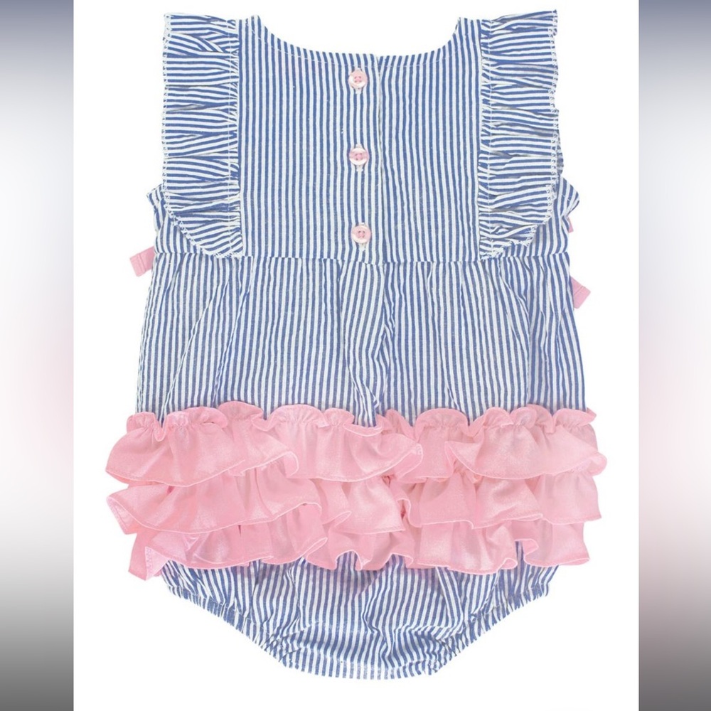 Striped Baby Romper with Headband